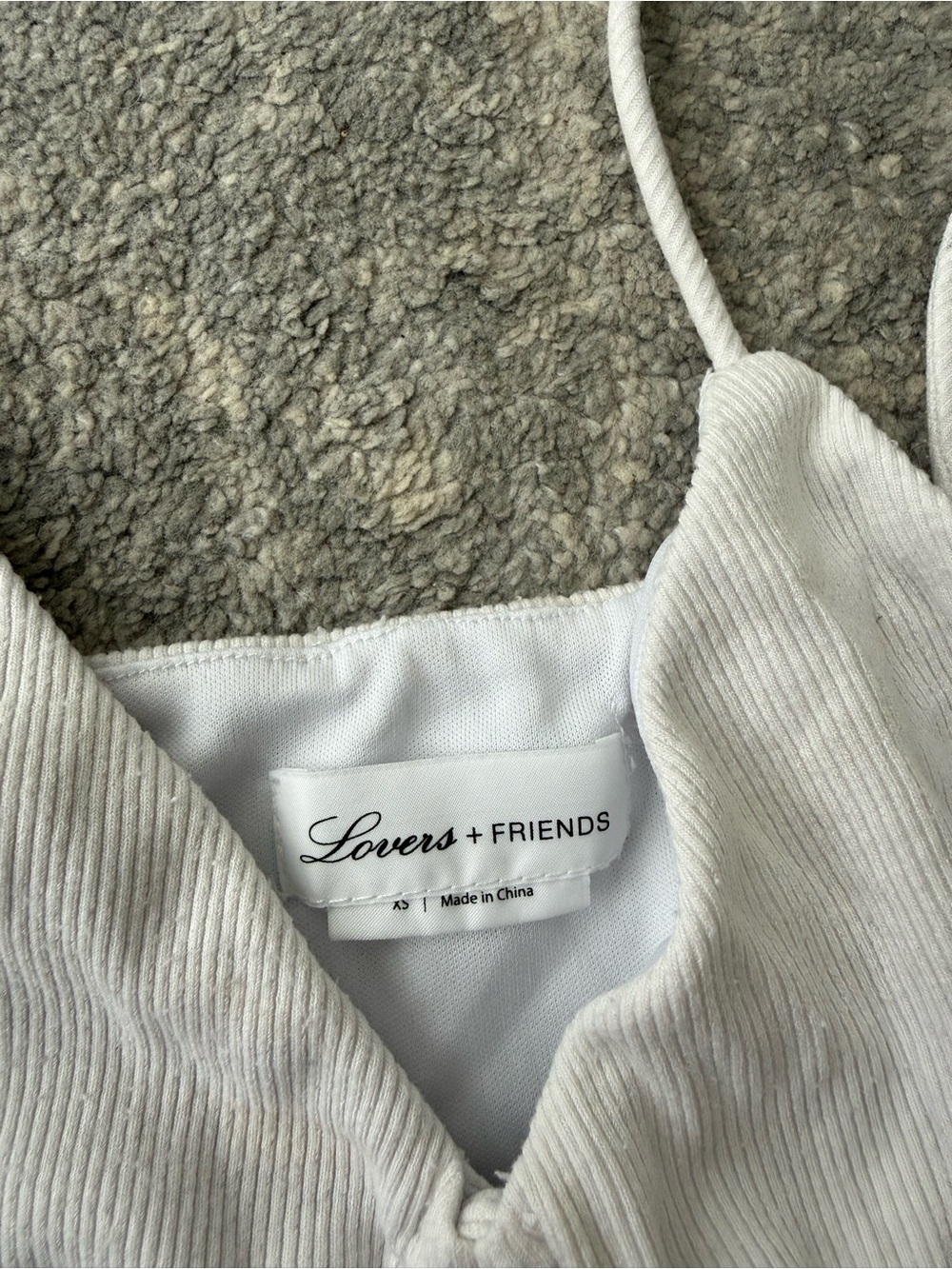 Lovers + Friends Cream Ribbed Ruched Tie-Front Cami - Picture 2 of 3